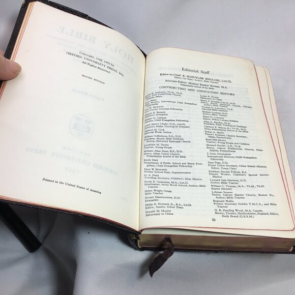 Holy Bible Pilgrim Edition Oxford Press 1952 2nd Ed. Black Leather Cover - Picture 8 of 15